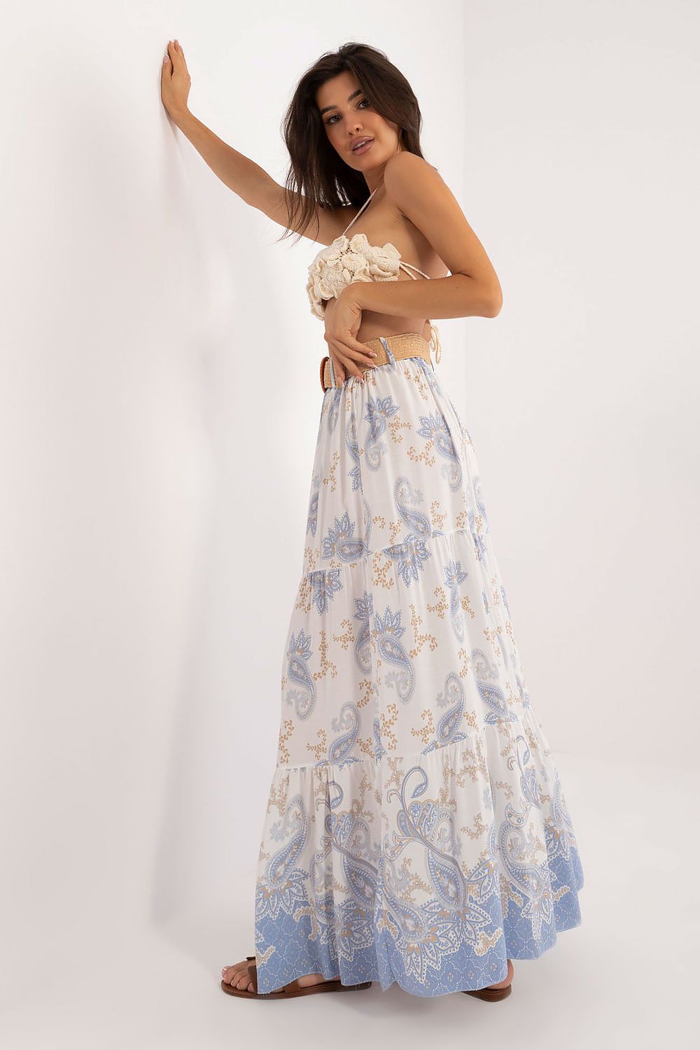 Versatile and stylish Viscose Maxi Skirt by Italy Moda, perfect for summer daywear with its lightweight and airy fabric.