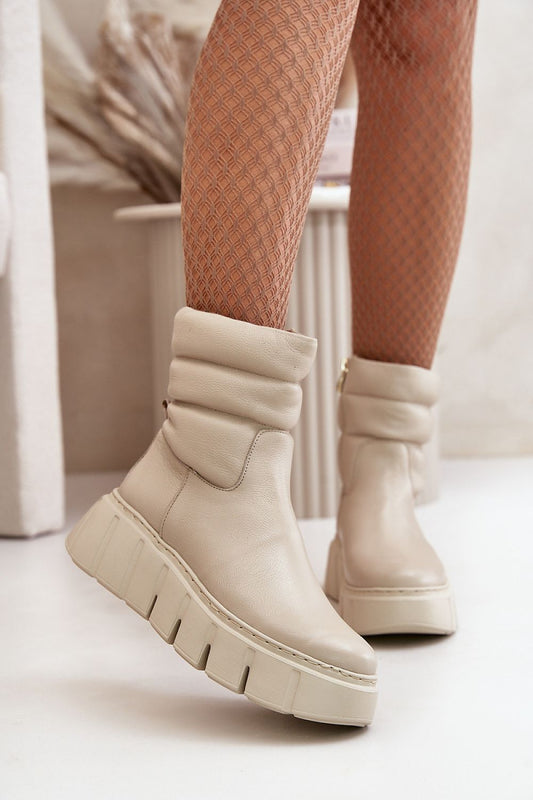 Luxurious wedge heel ankle boots with warm felt lining, crafted by Step in Style for modern chic looks.