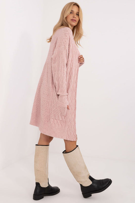 Fashionable long unbuttoned cardigan by AT featuring slip pockets, crafted from a lightweight and comfortable fabric blend for effortless style.