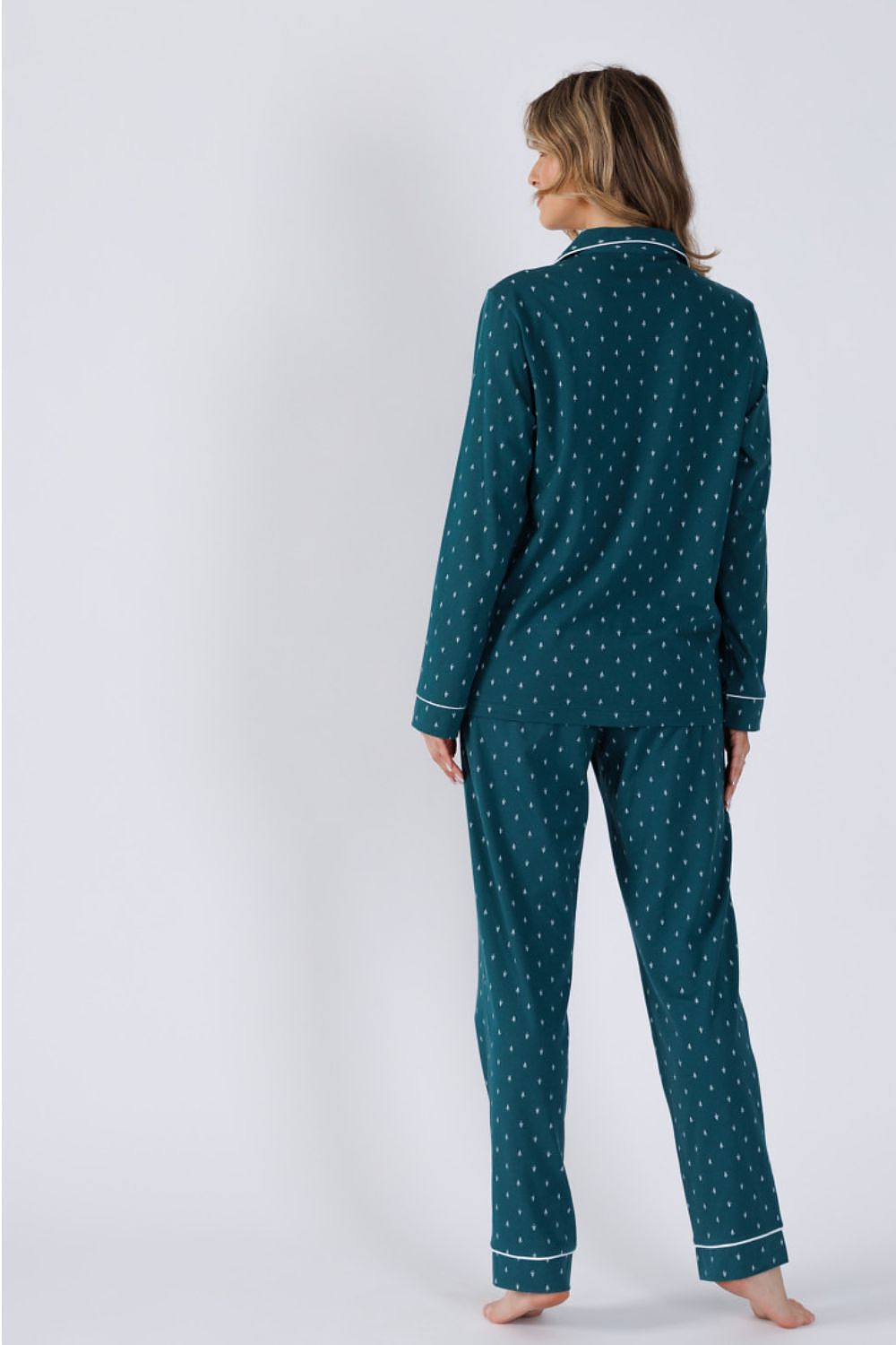 Luxurious M-Max Women's Cotton Pyjama Set showcasing long pants with an elastic waistband, designed for relaxation and perfect for gifting.