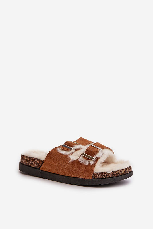 Elegant Step in Style women's slippers with faux fur interior, designed with adjustable straps for a perfect fit.