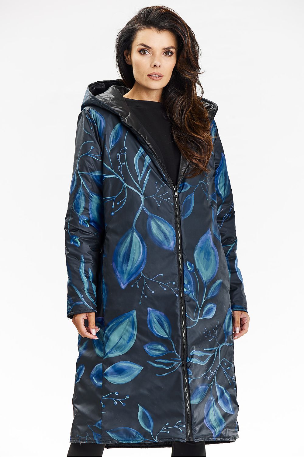Sumptuous double-sided hooded coat by Awama, offering a balance of sophistication and versatility, perfect for any fashion-forward individual.