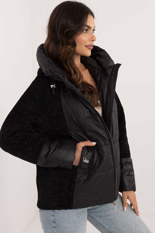 Chic women's casual jacket from MBM crafted in lightweight polyester, perfect for layering in cool weather, showcasing a fashionable design with a functional hood.