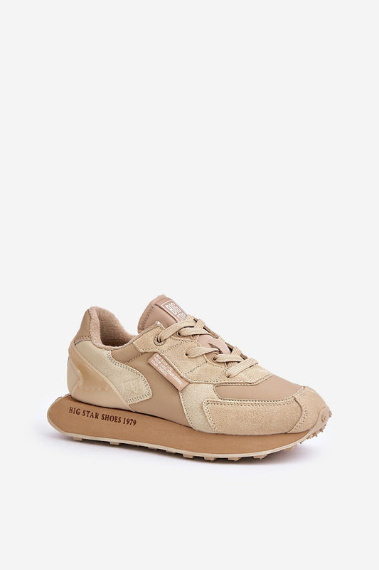 Elegant Big Star natural leather sneakers in white, showcasing the HI POLLY SYSTEM insole for comfort, available at Step in Style.