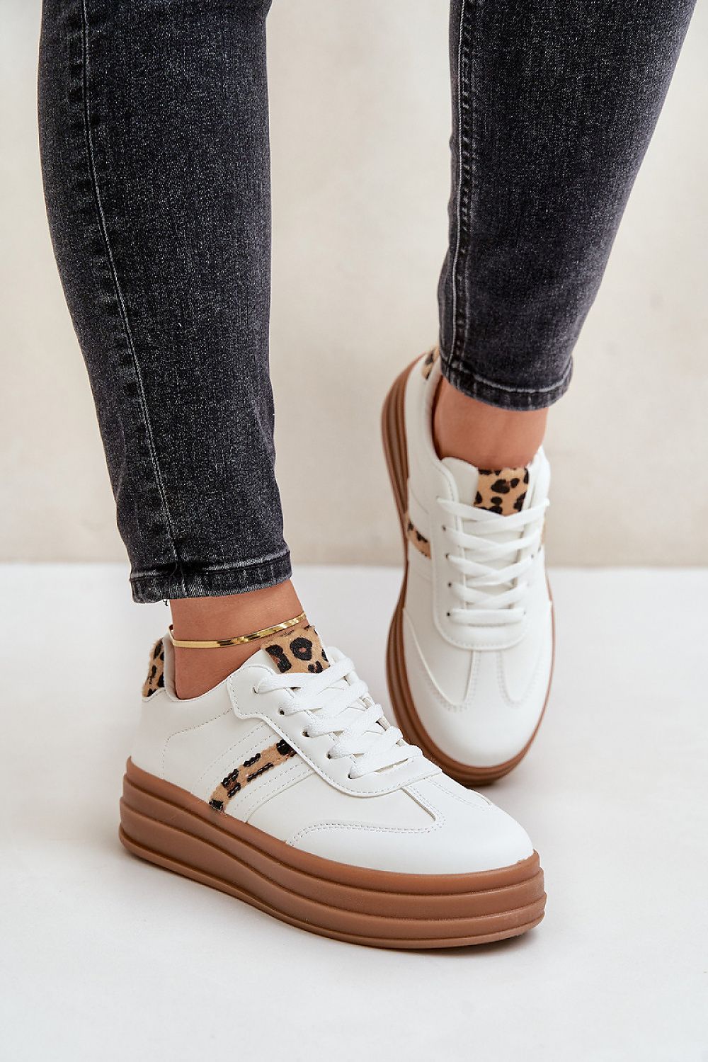 Chic and comfortable eco leather sneakers for women by Step in Style, showcasing a contemporary platform and rounded toe for a sophisticated look.