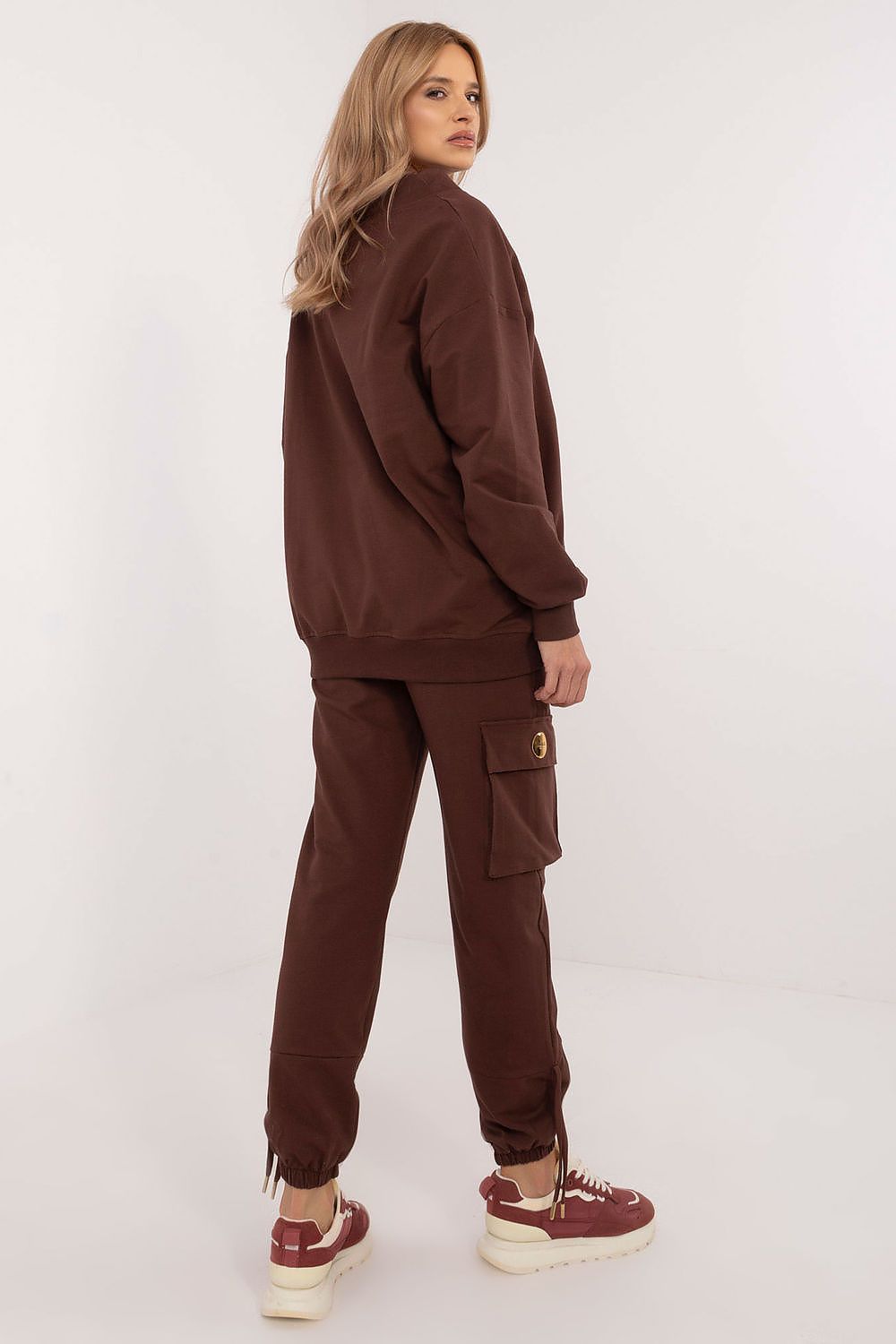 Elegant women's tracksuit set in EU S | US S by Factory Price, highlighting versatility with smooth patterns and high-quality cotton blend construction.