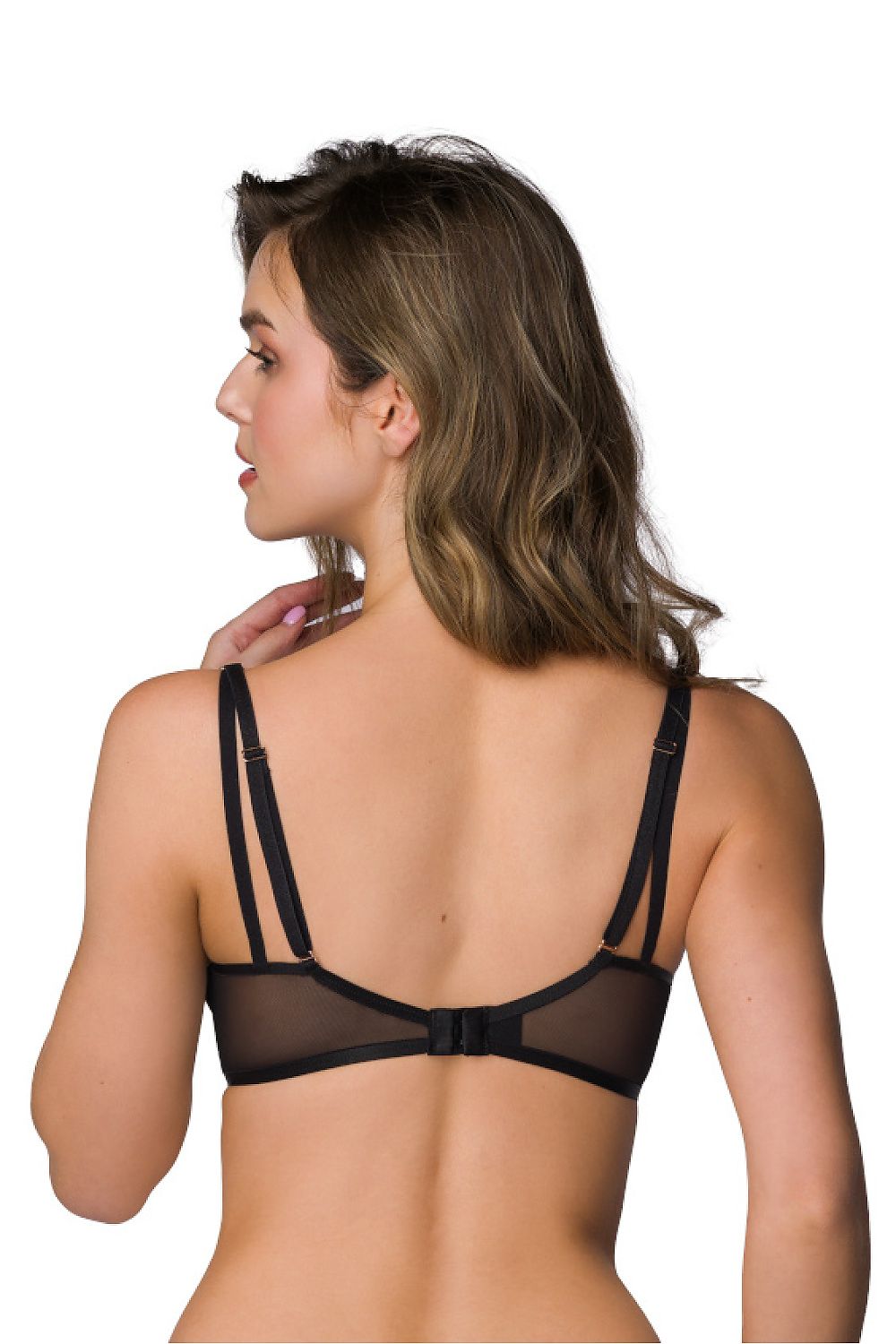 Stunning black Esme bra by Mat, perfect for both everyday wear and special occasions, showcasing exquisite craftsmanship and a deep neckline.