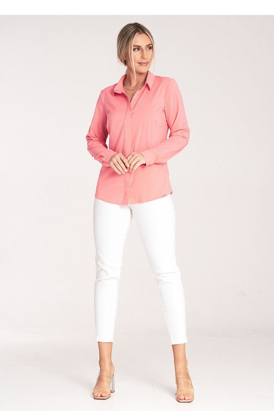Luxury Figl women's shirt detail showcasing the stylish snaps and quality fabric, emphasizing sophisticated style.