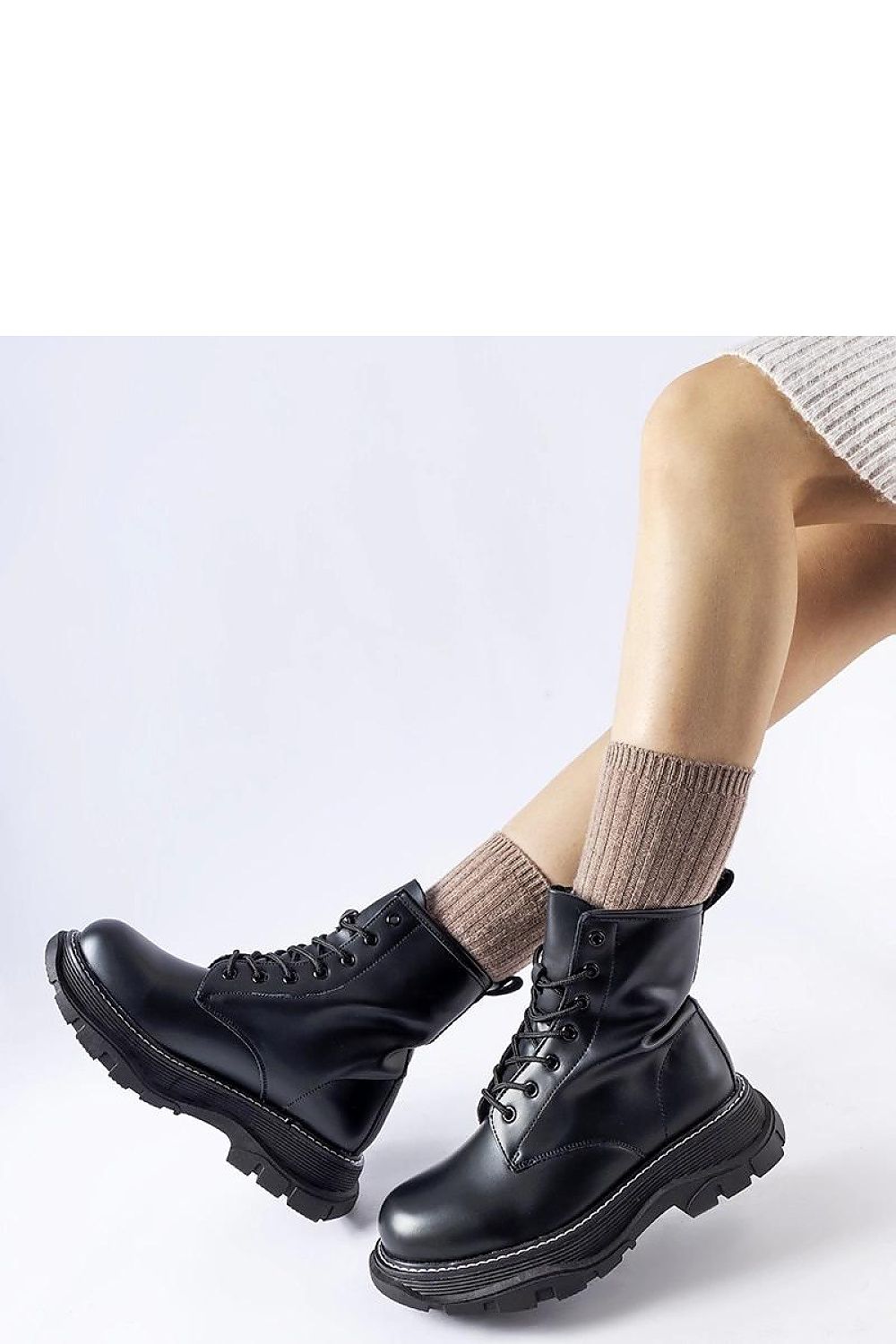 Solea Black Chunky Sole Borsano Worker Boots displayed on a stylish background, emphasizing timeless design and comfort.