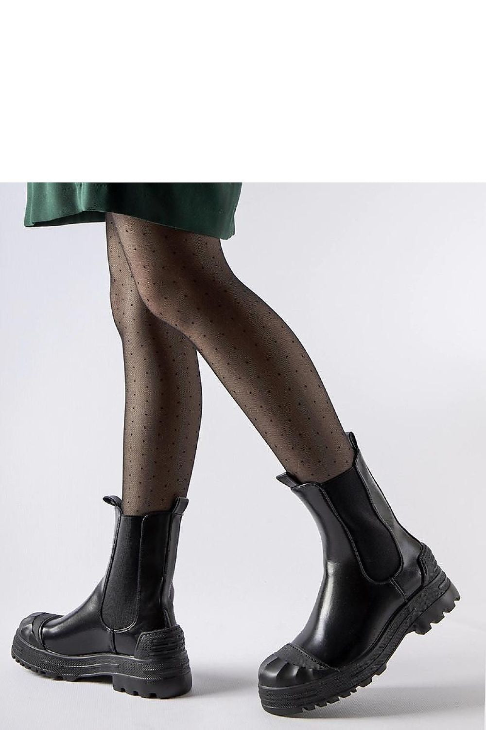 Black Albanese ankle boots by Solea, perfect for autumn and winter, highlighting their elegant design and practical slip-on construction.