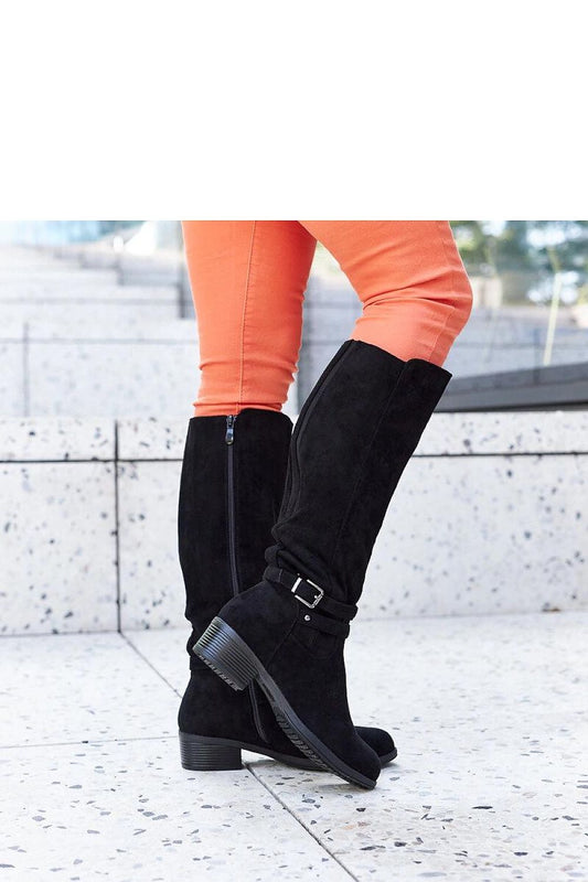 Solea black insulated eco-suede thigh-high boots showcasing luxurious craftsmanship and stylish design for women, perfect for winter 2023.