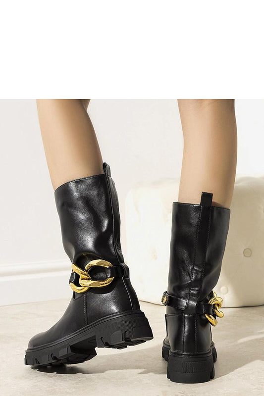 Elegant Solea Harrison Ankle Boots with gold decorative chains, designed for comfort and style during cold days, suitable for EU sizes 36-41 and US sizes 5.5-10.5.