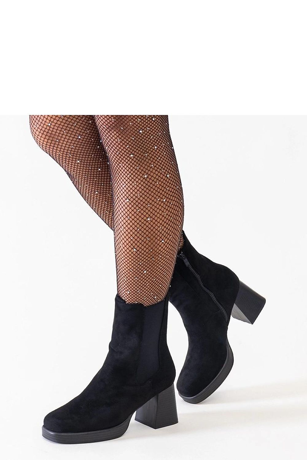 Elegant Solea Eco-Suede Black Ankle Boots with Square Toe and 7.5cm Block Heel, a perfect embodiment of stylish footwear for cooler seasons, available in EU sizes 36-41 and US sizes 5.5-10.5.