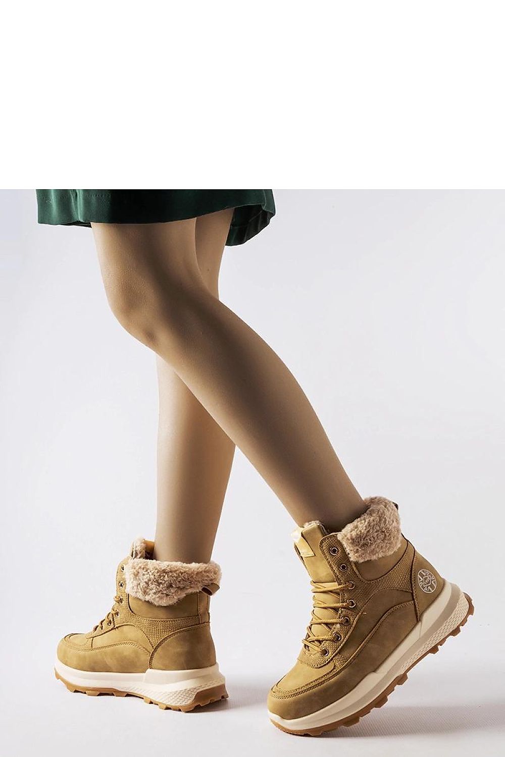 Detailed view of Solea Women's Lee Cooper LCJ-22-44-1361L Trapper Shoes, highlighting the brown rubber sole and exquisite craftsmanship for refined comfort.