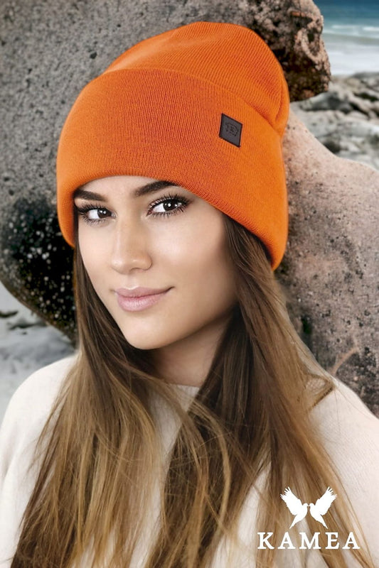 Elegant SALLY beanie hat by Kamea in khaki, crafted for comfort and sophistication with a stylish design.