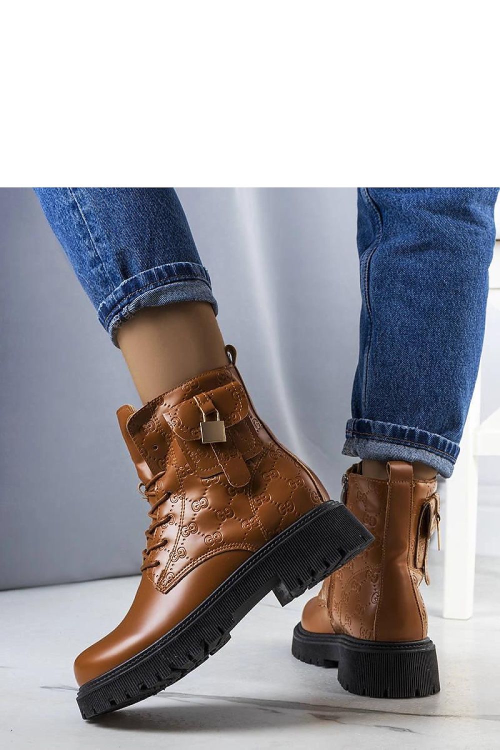 Solea Brown Insulated Trapper Boots worn in a casual outdoor setting, demonstrating their elegance and warmth ideal for autumn and winter days.