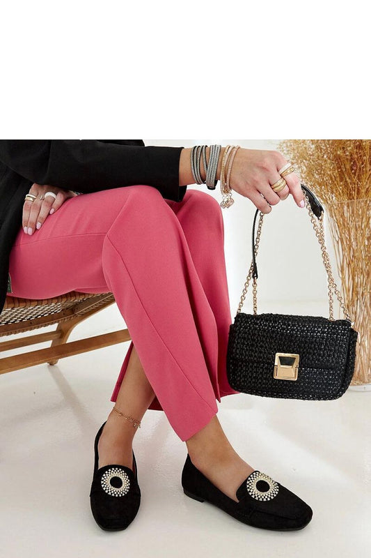 Chic and modern black Celena moccasins from Solea, adorned with delicate zircons, showcasing a sophisticated slip-on design perfect for Spring/Summer.