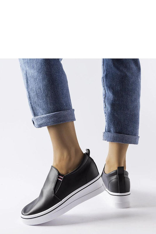 Dionisia Black Eco Leather Wedge Sneakers for Women, stylish and comfortable footwear by Solea, perfect for elegant and casual outfits, featuring a 6cm heel.