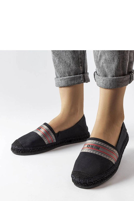 Comfortable and elegant Solea black fabric espadrilles, featuring a low-cut profile and rubber sole for stability, ideal summer footwear for effortless style.