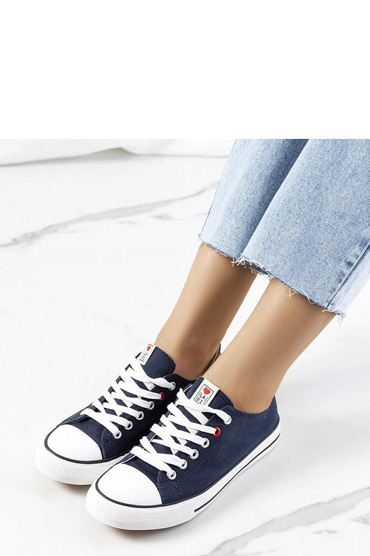 Elegant white rubber sole and high-quality fabric of Solea's Kolind navy blue women's sneakers, designed for all-day comfort.