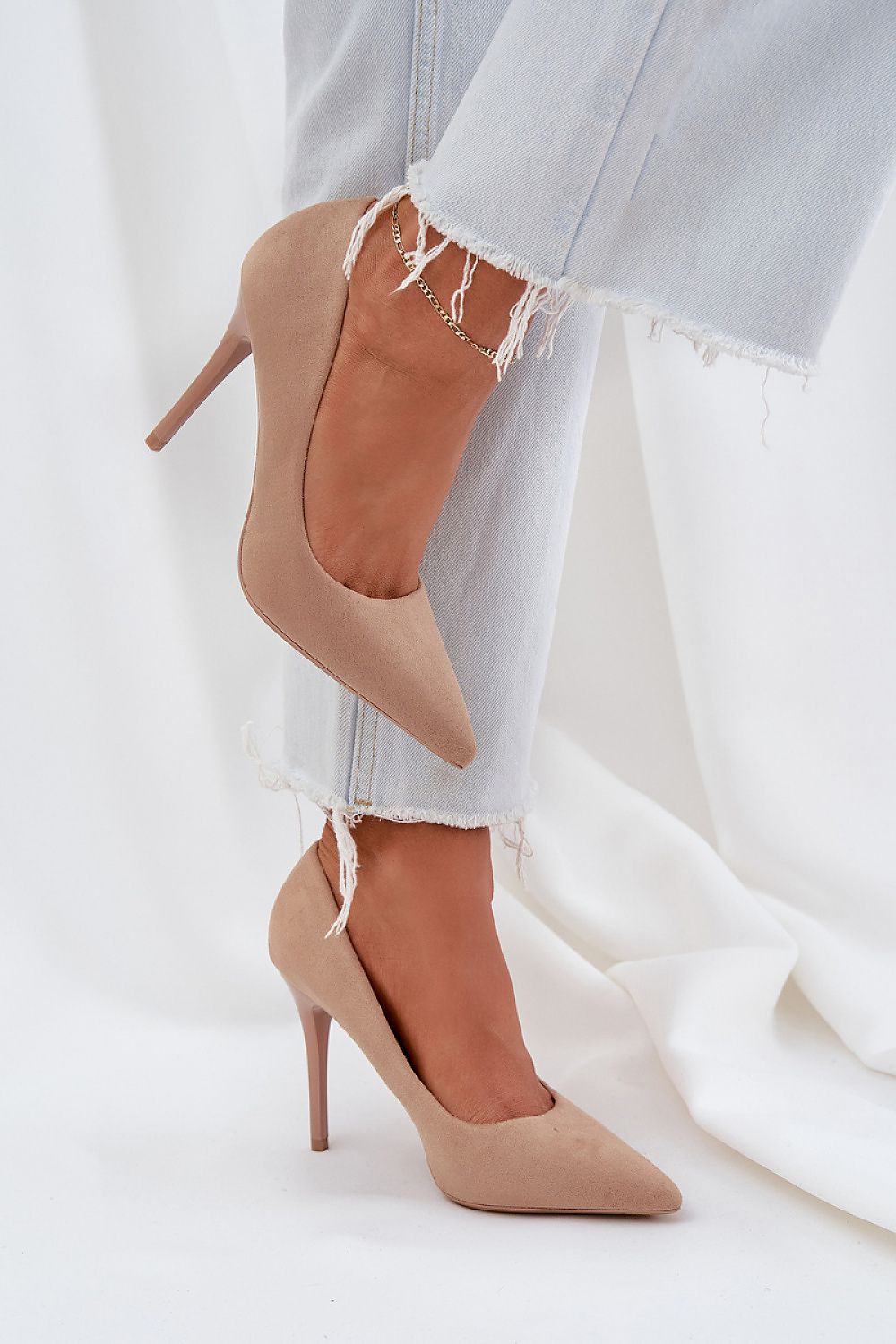 Step in Style Luxury Eco Suede High Heels, showcasing a chic design with a 10.5 cm heel, perfect for sophisticated outfits.