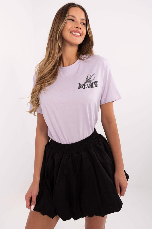 Close-up view of the soft fabric of Sublevel Women's Classic Cotton T-Shirt, showcasing its high-quality cotton material, ideal for luxury comfort.