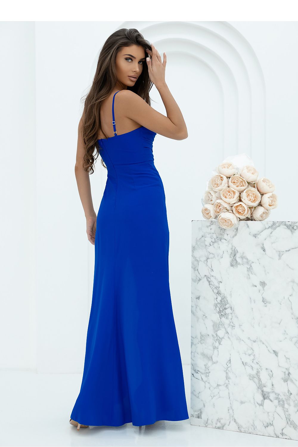 Chic adjustable strap long dress from With You, designed with a stunning silhouette and high-quality fabric blend for a sophisticated look at special events.