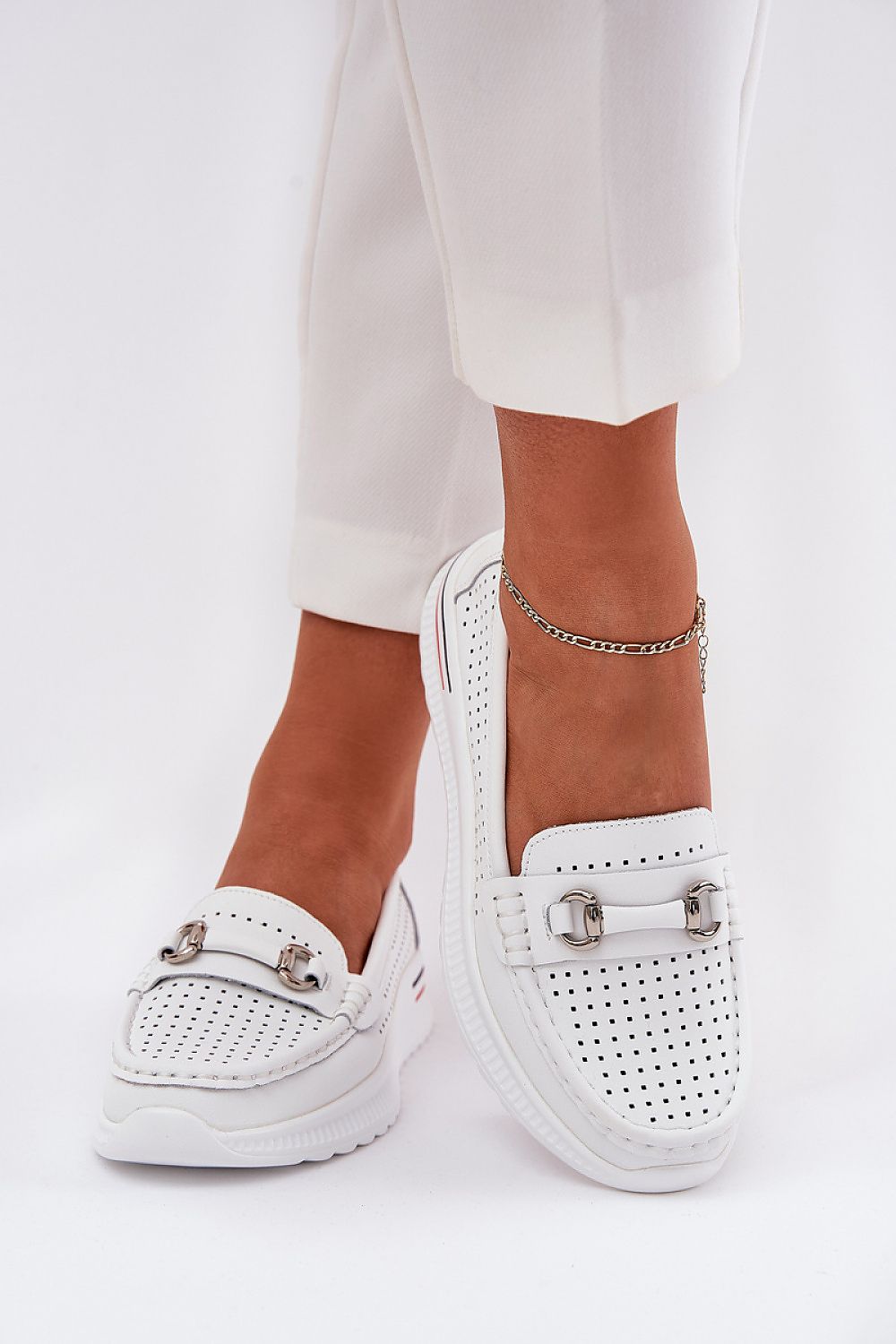 Elegant Lace Ballet Flats in Natural Leather by Step in style, featuring a breathable lace design, perfect for stylish summer comfort, available in EU sizes 36-41.