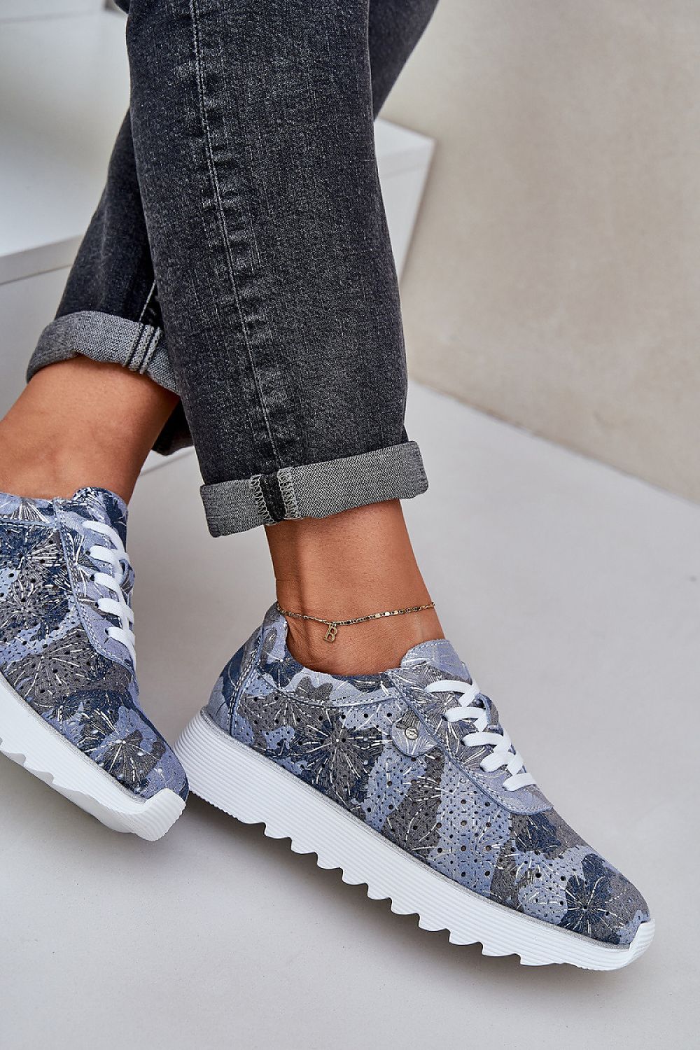 Elegant Luxury Suede Sport Shoes with Sequin Platform by Step in Style, perfect for everyday wear and adding glamour to any outfit.