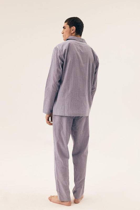Henderson Men's Luxury Cotton Pyjamas Set with an elastic waistband and adjustable drawstrings, designed for men who value comfort and elegance.