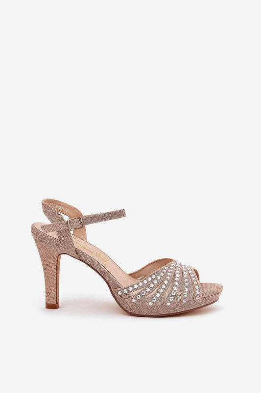 Close-up of Elegant Women's Brocade Sandals by Step in Style, highlighting the stunning embellishments and sophisticated design.