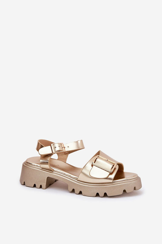 Step in Style eco leather platform sandals with a 3cm platform and 4.5cm heel, perfect combination of comfort and sophistication.