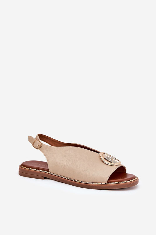 Stylish eco-leather sandals from Step in Style with embellishment and buckle strap for a custom fit, combining luxury and comfort for elegant summer looks.