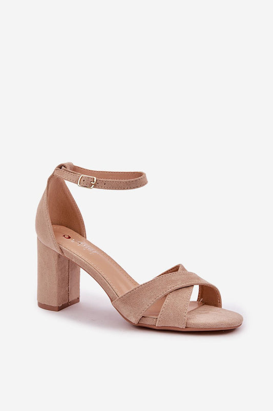 Step in Style Eco Suede Women's Sandals with 8 cm heel height, perfect for summer elegance.
