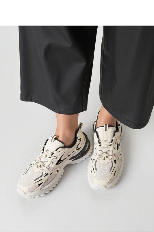 JAYDEN Beige Sport Sneakers by Inello, showcasing breathable mesh and faux leather design, perfect for men and women seeking luxury and style.