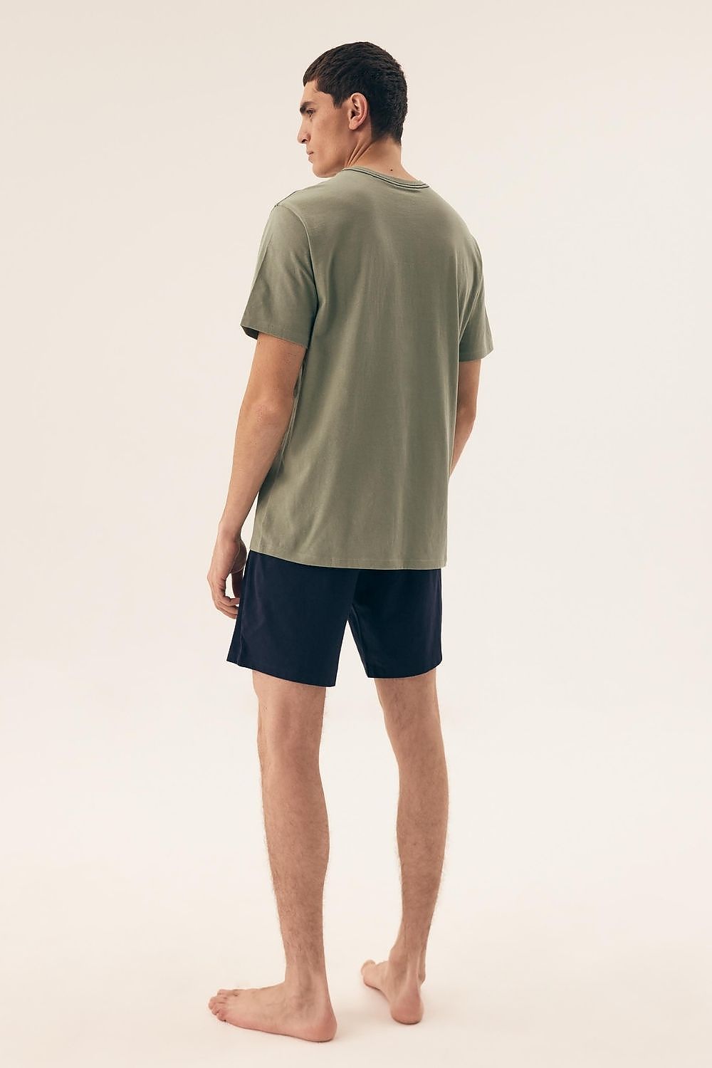Luxurious Henderson Men's Cotton Pyjama Set featuring a modern short-sleeve t-shirt and breathable shorts, available in sizes M to XXL, ideal for stylish relaxation.