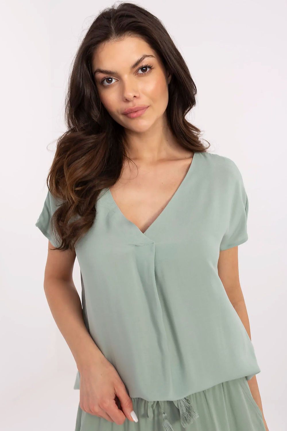 Versatile Sublevel Viscose Blouse featuring a smooth finish, suitable for various occasions, elegantly accentuating the silhouette.