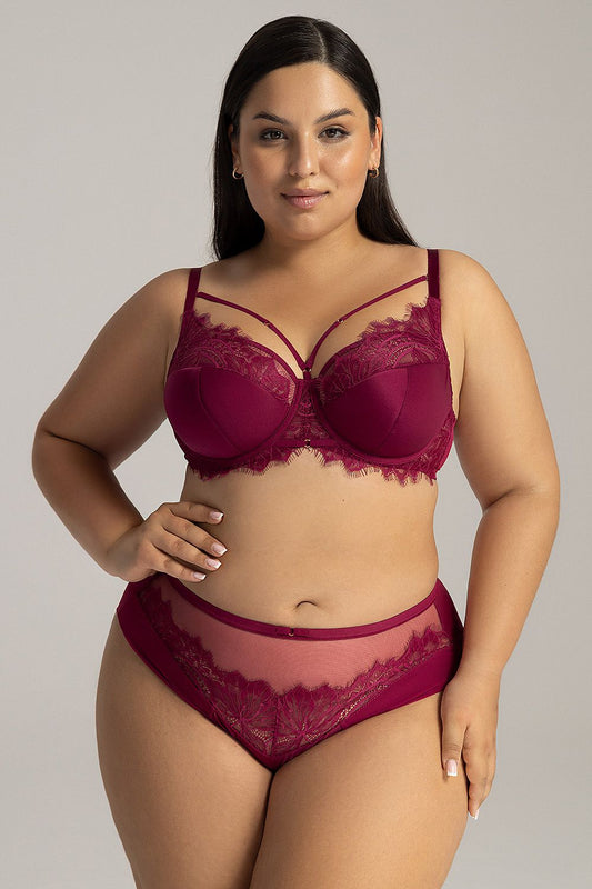 Close-up of Ava luxury Brazilian style lingerie, featuring intricate lace and soft materials for enhanced femininity.