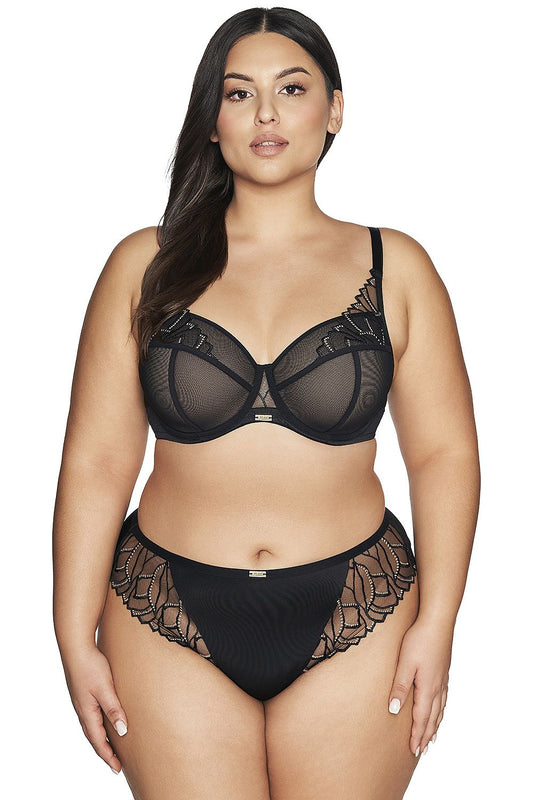 Stylish Ava Microfiber Panties showcasing delicate mesh details, perfect for a sophisticated lingerie collection, catering to sizes EU M-XXL.