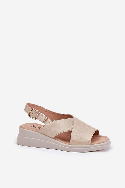 Elegant Jezzi Women's eco leather wedge sandals featuring a chic design suitable for dresses and casual wear, offered by Step in Style.