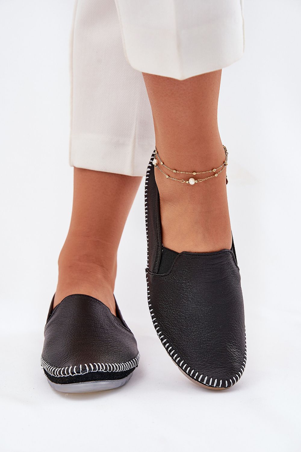 Maciejka Women's Natural Leather Ballet Flats, elegantly styled in luxurious natural leather by Step in Style. Perfect for sophisticated outfits in sizes EU 36-41.