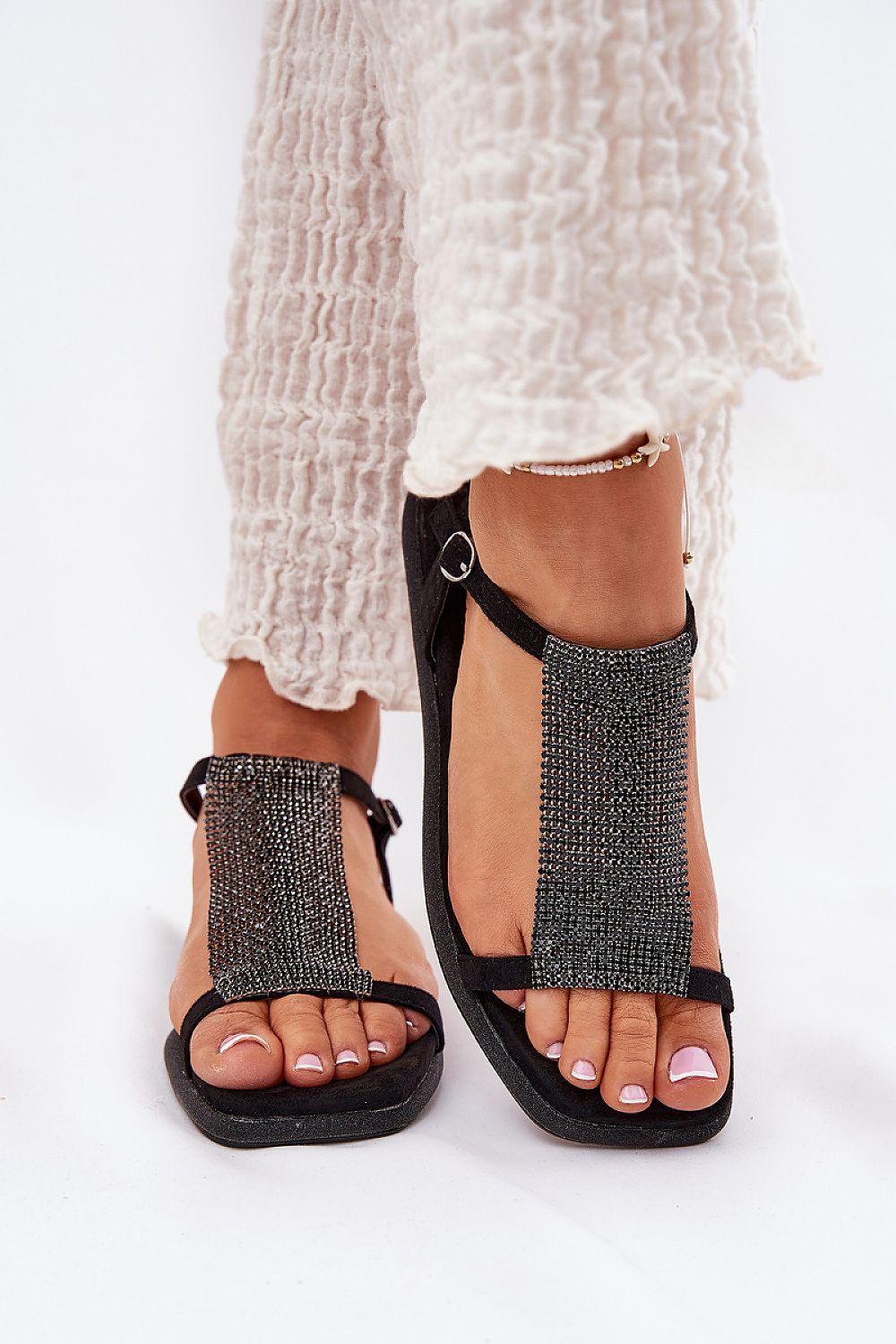 Chic and elegant crystal-adorned women's sandals from Step in Style, designed for comfort and sophistication, available in EU sizes 36-41.