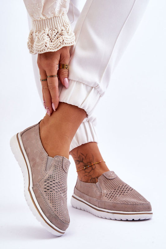 Elegant women's leather loafers with lacy design by Step in Style, showcasing comfortable platform and fine craftsmanship, perfect for chic footwear.