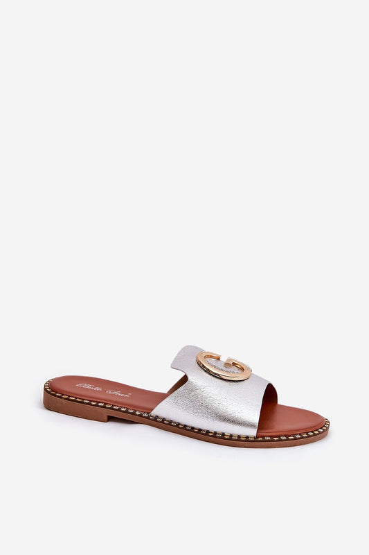 Elegant women's eco leather flip-flops from Step in Style, featuring a flat heel and decorative detail, perfect for summer wear in sizes EU 36-41.