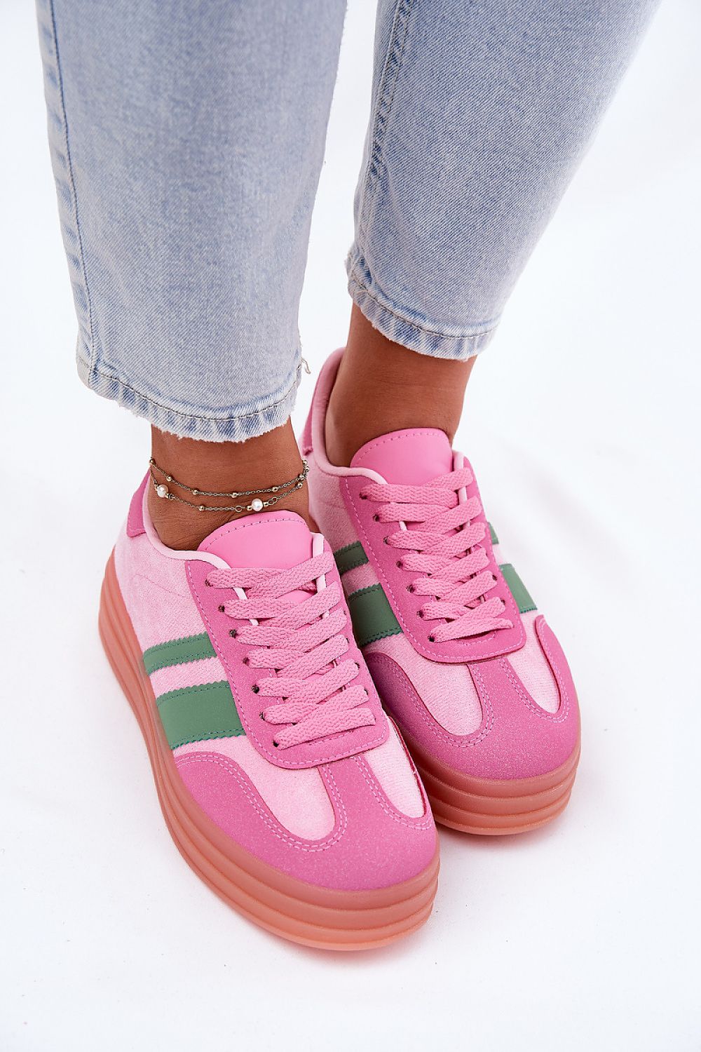 Chic eco-leather platform sneakers for women from Step in Style, designed for height and comfort with removable foam insoles.