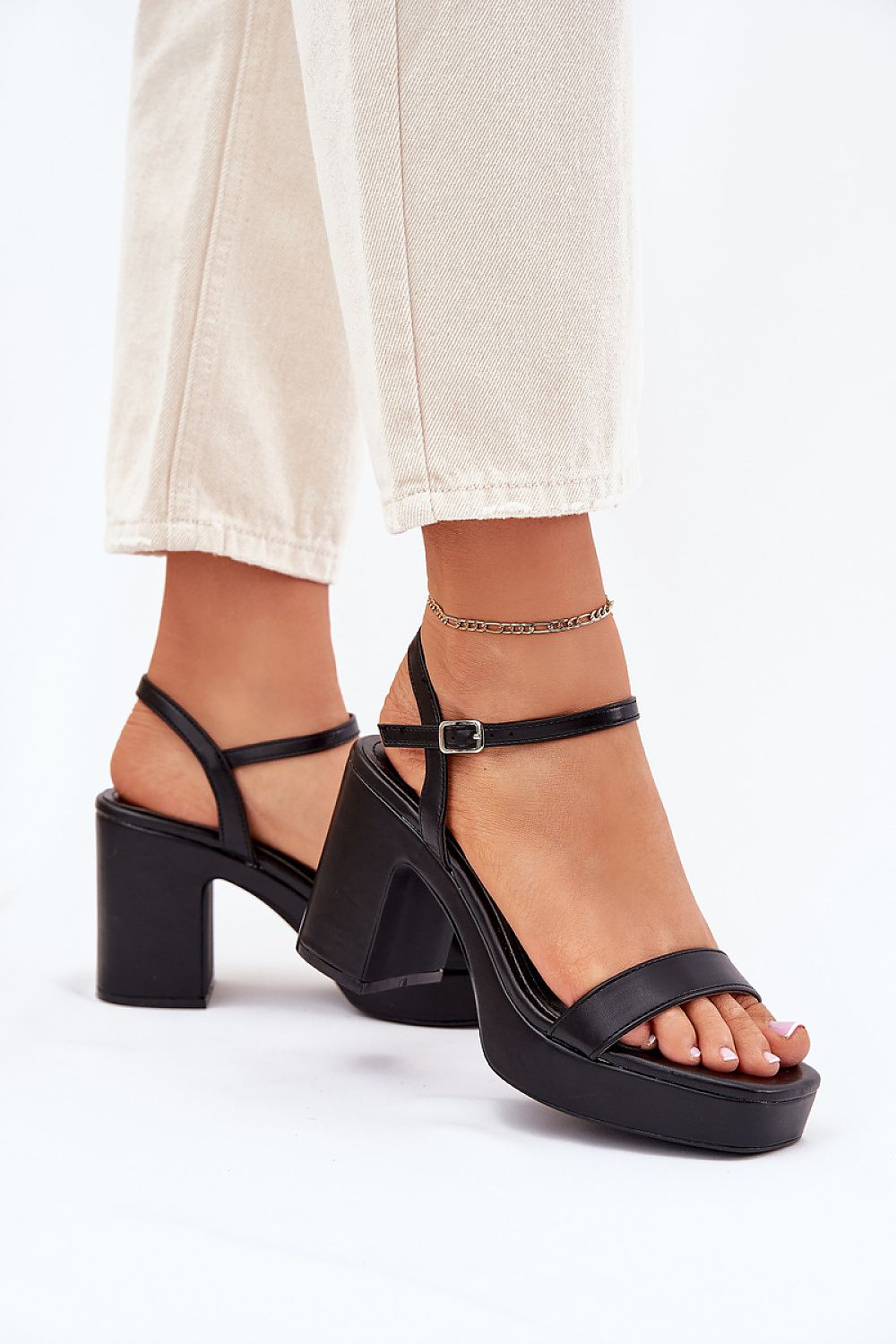 Chic women's heel sandals in eco-friendly leather by Step in Style, featuring a stylish design and adjustable buckle for ultimate comfort.