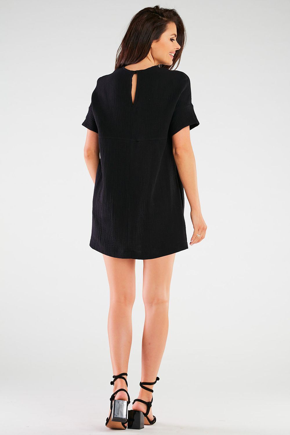 Chic Infinite You Loose Mini Dress in a luxurious fabric blend, available in sizes S/M and L/XL, made in Poland.