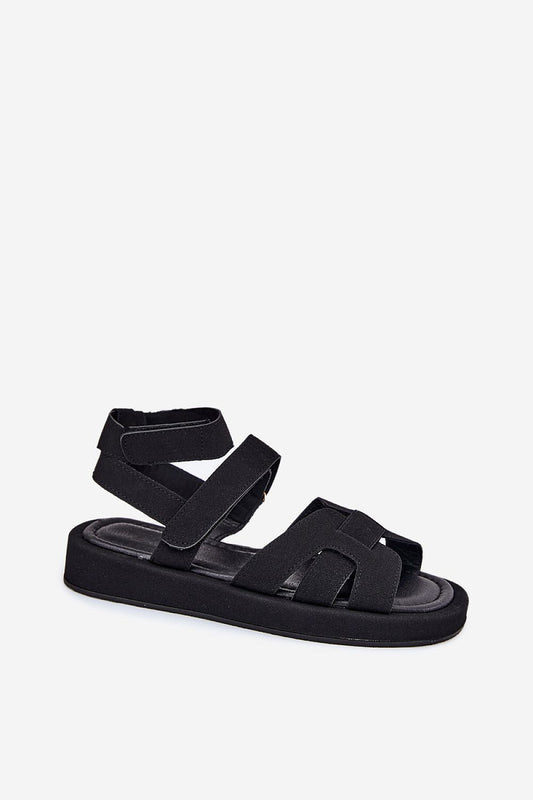 Close-up of Step in Style women's sandals featuring adjustable double velcro straps and a comfortable soft insole.