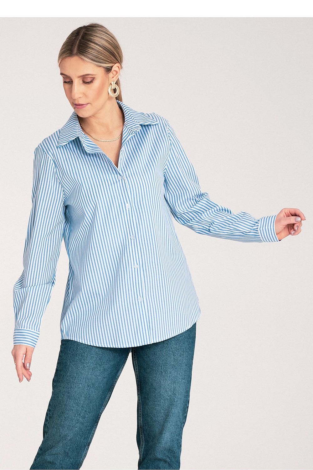 Stylish Figl vertical striped shirt in EU S/M | US S/M size, ideal for chic office attire and everyday luxury.