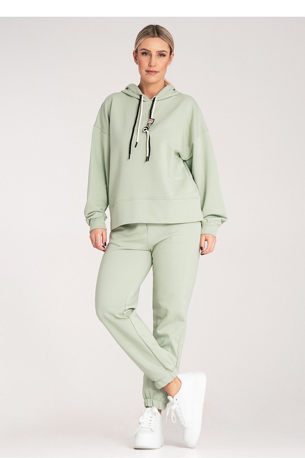Luxury Figl cotton blend sweat suit featuring a stylish hoodie with contrasting drawstrings and adjustable waist pants, designed for comfort and elegance in size S/M.